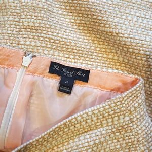 J.Crew pink, white, & silver pencil skirt